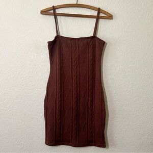NWT Brown Knit Mini Dress Fashion Sexy Lounge Size Medium